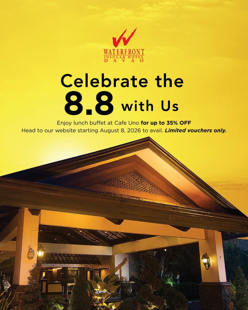 Celebrate 8.8 with us at the Waterfront Insular Hotel