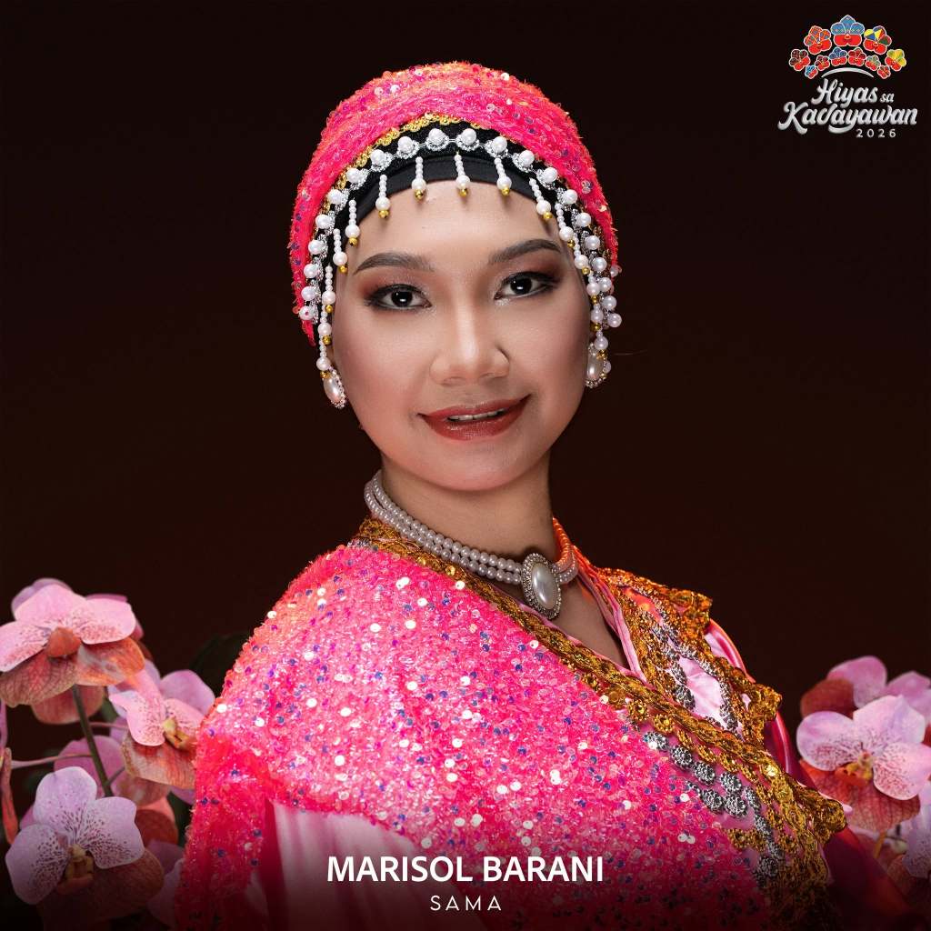 Marisol Barani, Sama
Hiyas sa Kadayawan 2026 Official Headshots, see: Hiyas sa Kadayawan Facebook page: https://www.facebook.com/share/p/18uZbtR8tV/