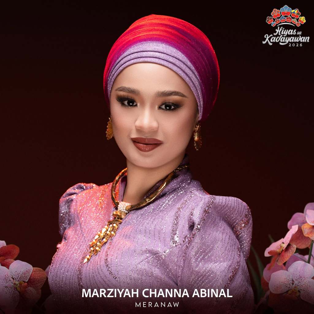 Marziyah Channa Abinal, Meranaw
Hiyas sa Kadayawan 2026 Official Headshots, see: Hiyas sa Kadayawan Facebook page: https://www.facebook.com/share/p/18uZbtR8tV/