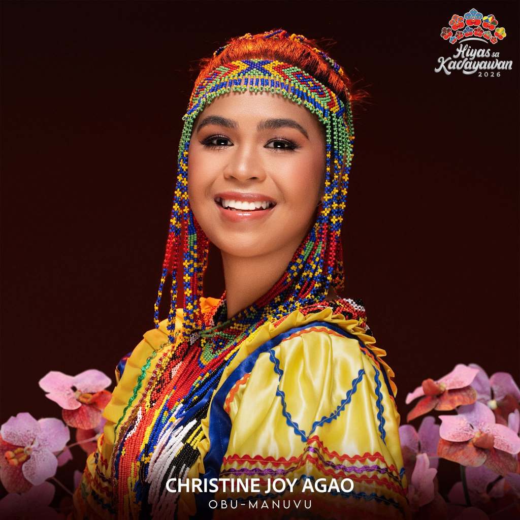 Christine Joy Agao, Obu-Manuvu
Hiyas sa Kadayawan 2026 Official Headshots, see: Hiyas sa Kadayawan Facebook page: https://www.facebook.com/share/p/18uZbtR8tV/